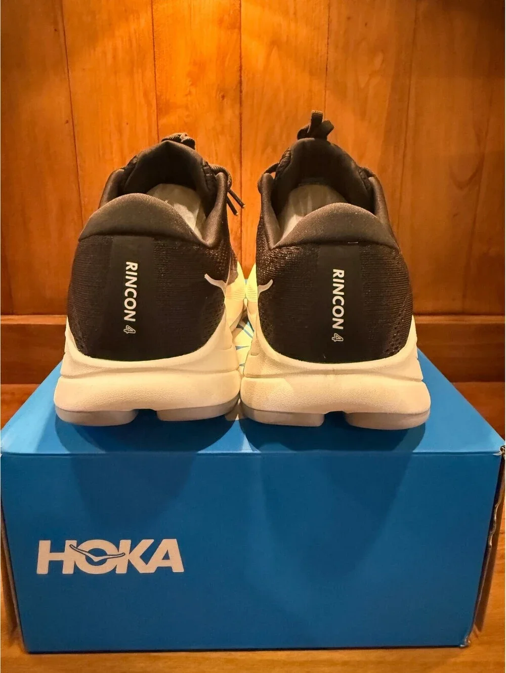New Hoka Rincon 4 Men's Running Shoes Black/White Men's Size 10D